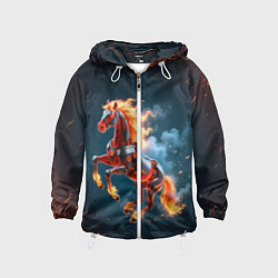 Детская ветровка Огненная лошадь киборг