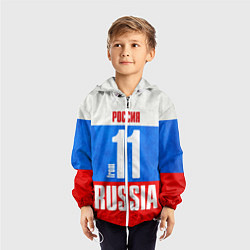 Ветровка с капюшоном детская Russia: from 11, цвет: 3D-белый — фото 2
