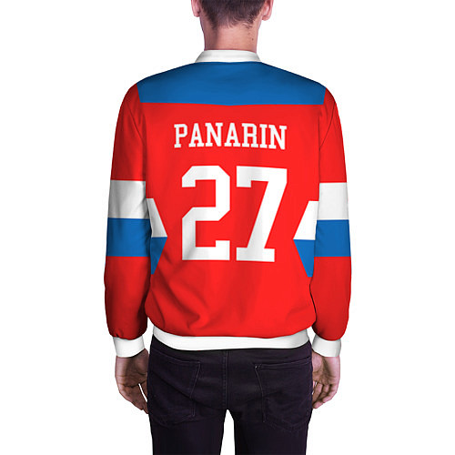 Мужской бомбер Сборная РФ: #27 PANARIN / 3D-Белый – фото 4