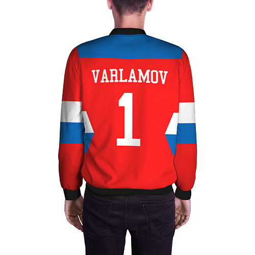 Мужской бомбер Сборная РФ: #1 VARLAMOV / 3D-Черный – фото 4