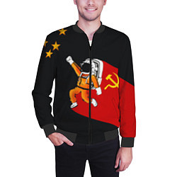 Бомбер мужской Советский Гагарин, цвет: 3D-черный — фото 2