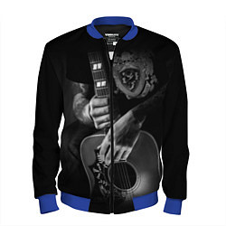 Бомбер мужской Гитарист-рокер, цвет: 3D-синий