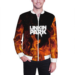 Бомбер мужской Linkin Park: Hell Flame, цвет: 3D-белый — фото 2