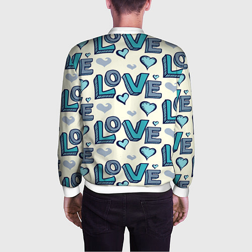 Мужской бомбер Love Pattern / 3D-Белый – фото 4
