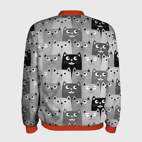 Мужской бомбер Котейки / 3D-Красный – фото 2