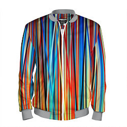 Бомбер мужской Colored stripes, цвет: 3D-меланж