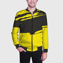 Бомбер мужской Чёрно-жёлтый, цвет: 3D-черный — фото 2