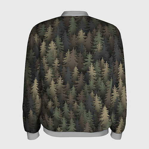 Мужской бомбер Лесной камуфляж / 3D-Меланж – фото 2