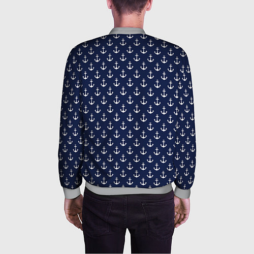 Мужской бомбер Морские якоря / 3D-Меланж – фото 4