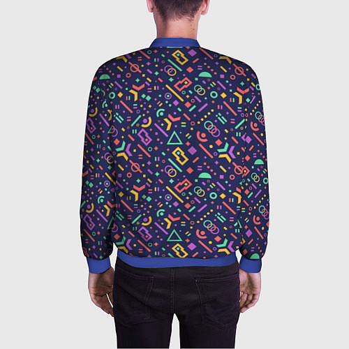 Мужской бомбер Геометрия / 3D-Синий – фото 4
