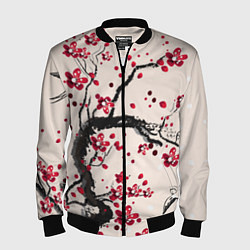 Бомбер мужской Сакура, цвет: 3D-черный