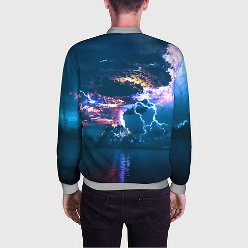 Мужской бомбер Извержение вулкана / 3D-Меланж – фото 4