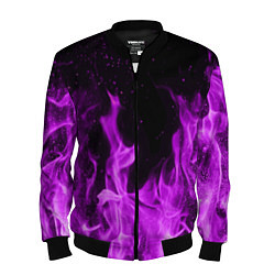 Бомбер мужской Фиолетовый огонь, цвет: 3D-черный