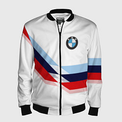 Бомбер мужской BMW БМВ WHITE, цвет: 3D-черный