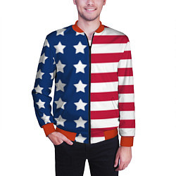 Бомбер мужской USA Flag, цвет: 3D-красный — фото 2