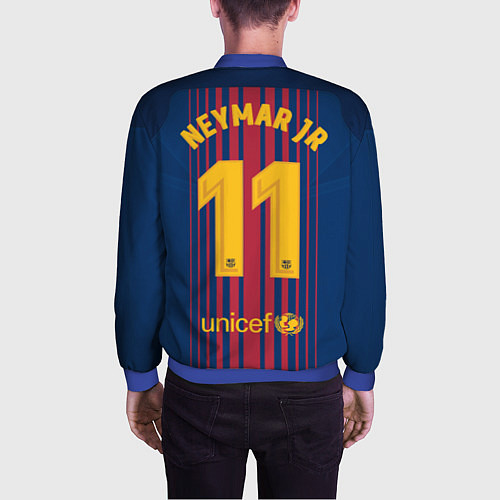 Мужской бомбер Barcelona FC: Neymar Home 17/18 / 3D-Синий – фото 4