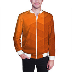 Бомбер мужской Orange abstraction, цвет: 3D-белый — фото 2