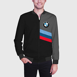 Бомбер мужской BMW БМВ, цвет: 3D-черный — фото 2