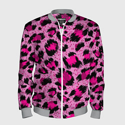 Бомбер мужской Розовый леопард, цвет: 3D-меланж