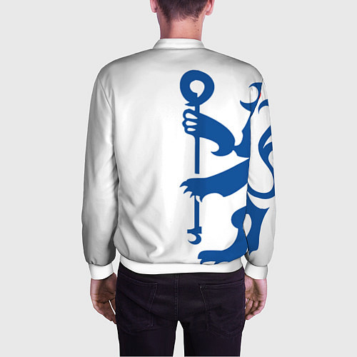 Мужской бомбер FC Chelsea: White Lion / 3D-Белый – фото 4