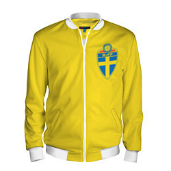 Бомбер мужской Сборная Швеции, цвет: 3D-белый