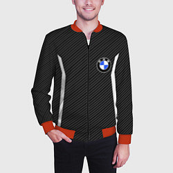 Бомбер мужской BMW CARBON БМВ КАРБОН, цвет: 3D-красный — фото 2