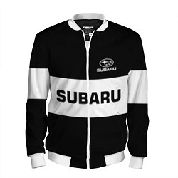 Бомбер мужской Subaru: Black Sport, цвет: 3D-белый