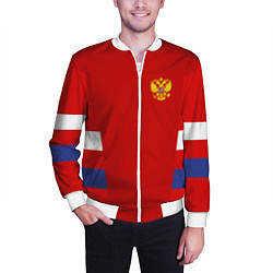 Бомбер мужской Russia: Sport Tricolor, цвет: 3D-белый — фото 2