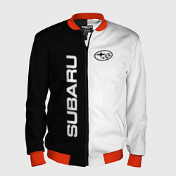 Бомбер мужской Subaru B&W, цвет: 3D-красный