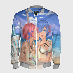 Бомбер мужской Жизнь в другом мире с нуля, цвет: 3D-меланж