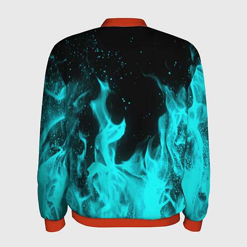 Мужской бомбер R6S: Turquoise Flame / 3D-Красный – фото 2