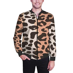 Бомбер мужской Шкура леопарда, цвет: 3D-черный — фото 2
