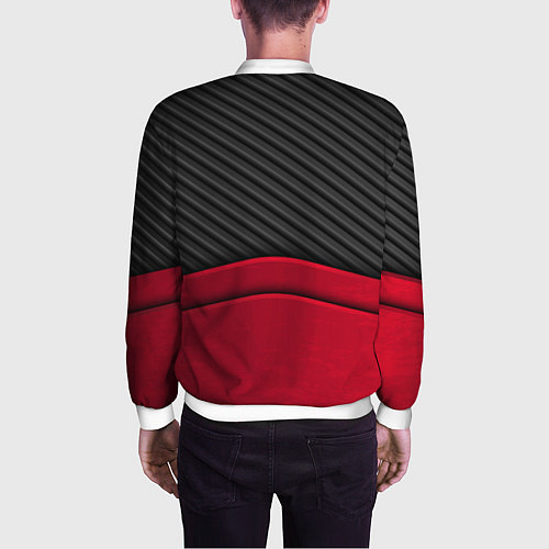 Мужской бомбер Lexus: Red Carbon / 3D-Белый – фото 4