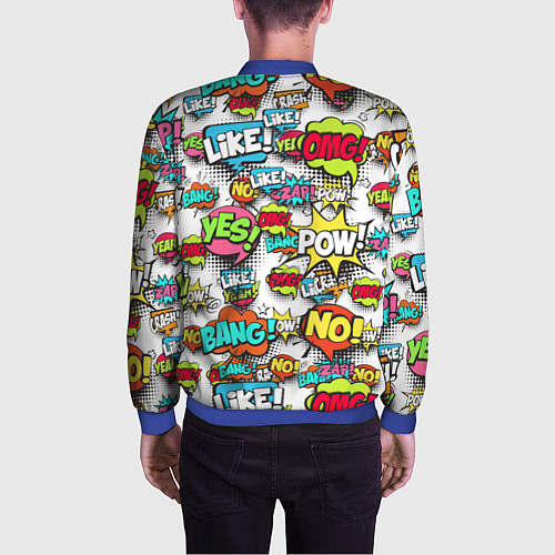 Мужской бомбер Pop art Fashion / 3D-Синий – фото 4