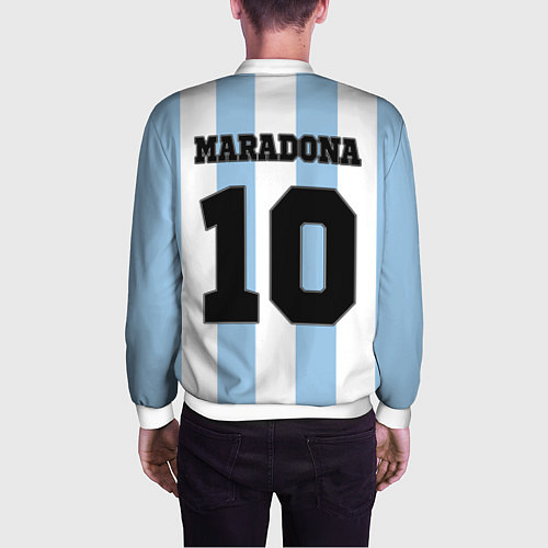 Мужской бомбер Марадона Аргентина ретро / 3D-Белый – фото 4
