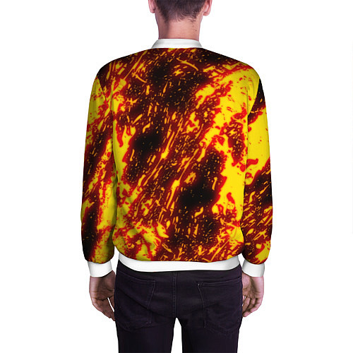 Мужской бомбер Cyberpunk 2077: FIRE SAMURAI / 3D-Белый – фото 4