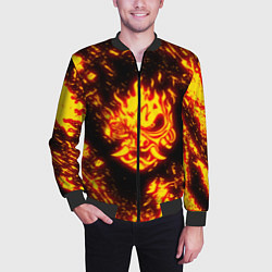 Бомбер мужской Cyberpunk 2077: FIRE SAMURAI, цвет: 3D-черный — фото 2