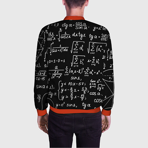 Мужской бомбер Алгебраические формулы / 3D-Красный – фото 4