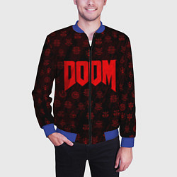 Бомбер мужской DOOM: Hellish signs, цвет: 3D-синий — фото 2