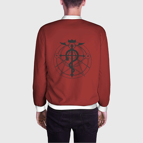 Мужской бомбер FMA anime лого / 3D-Белый – фото 4