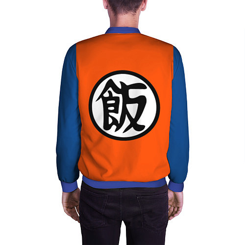 Мужской бомбер DBZ: Gohan Kanji Emblem / 3D-Синий – фото 4