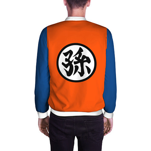 Мужской бомбер DBZ: Goku Kanji Emblem / 3D-Белый – фото 4