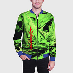 Бомбер мужской Cyberpunk 2077: Green Breaks, цвет: 3D-синий — фото 2