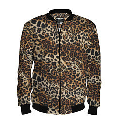 Бомбер мужской Шкура леопарда, цвет: 3D-черный