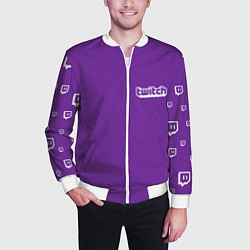 Бомбер мужской Twitch Streamer, цвет: 3D-белый — фото 2