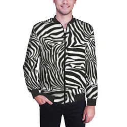Бомбер мужской Полосы шкура зебры, цвет: 3D-черный — фото 2