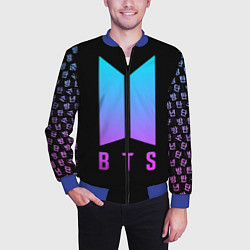 Бомбер мужской BTS: Neon Night, цвет: 3D-синий — фото 2