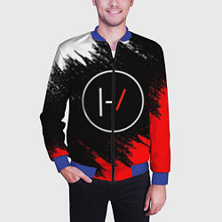 Бомбер мужской 21 Pilots: Black & Red, цвет: 3D-синий — фото 2