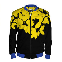 Бомбер мужской Желтые Листья - Минимализм, цвет: 3D-синий