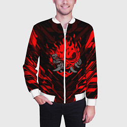 Бомбер мужской CYBERPUNK 2077, цвет: 3D-белый — фото 2